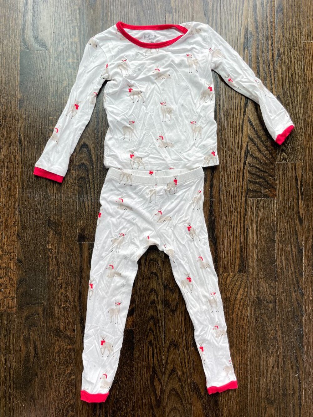 Kyte BABY Long Sleeve Holiday Christmas Pajama Set in Cloud Deer 18-24M